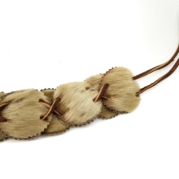 Vintage Genuine Cowhide and Leather Boho Belt - Picture 10 of 14